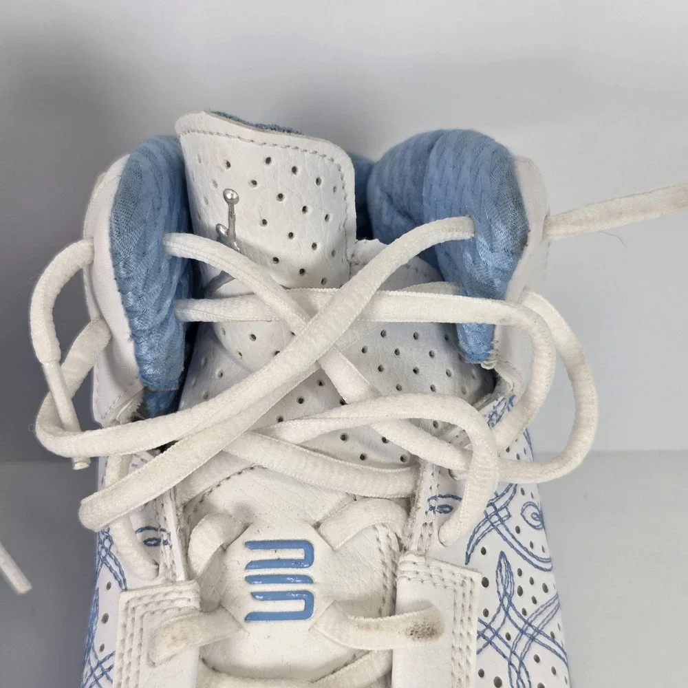 Nike Air Jordan Shoes Mens 10.5 White Blue Icons Basketball Sneakers Classic